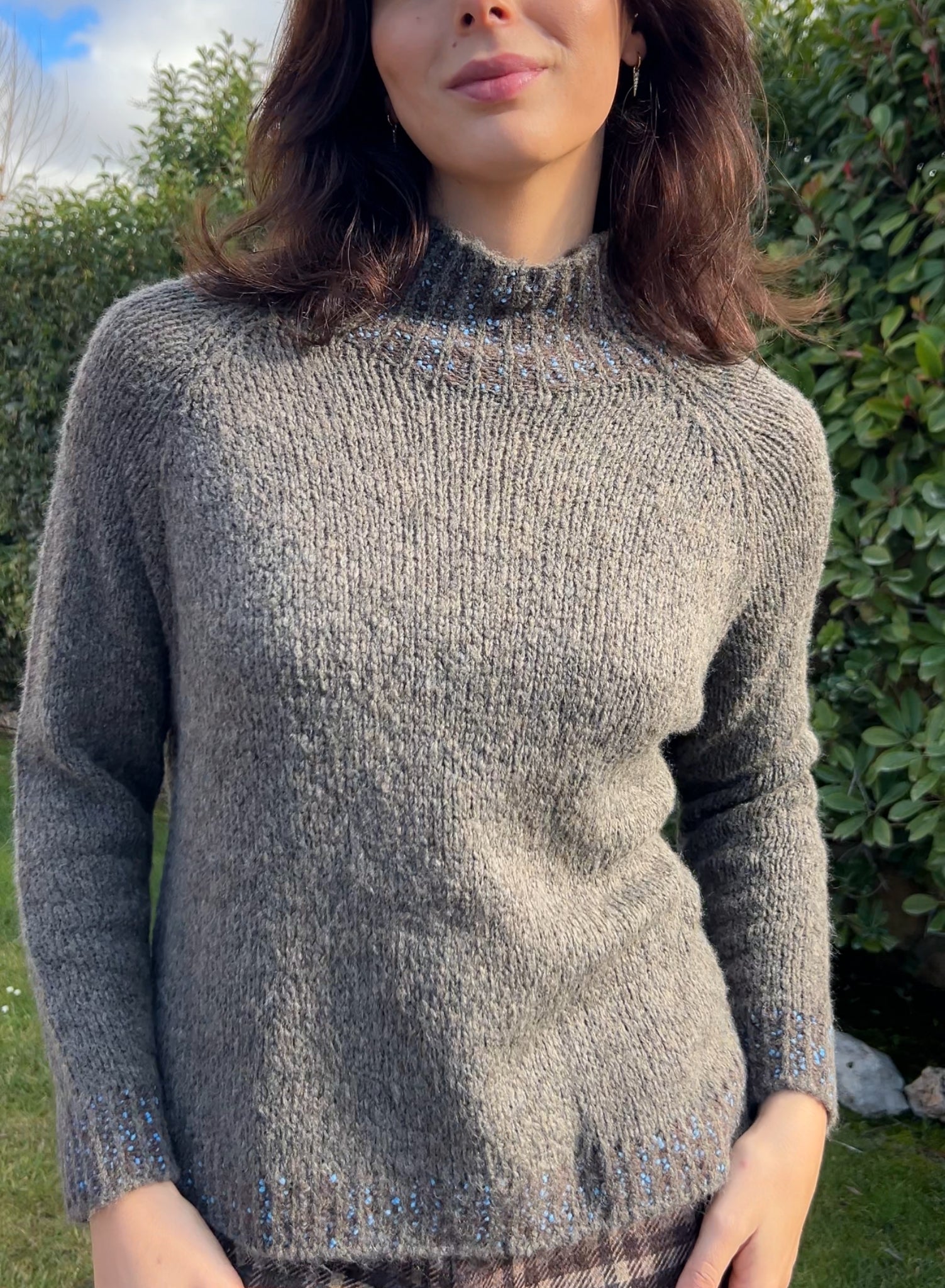 Maroon V-neck sweater