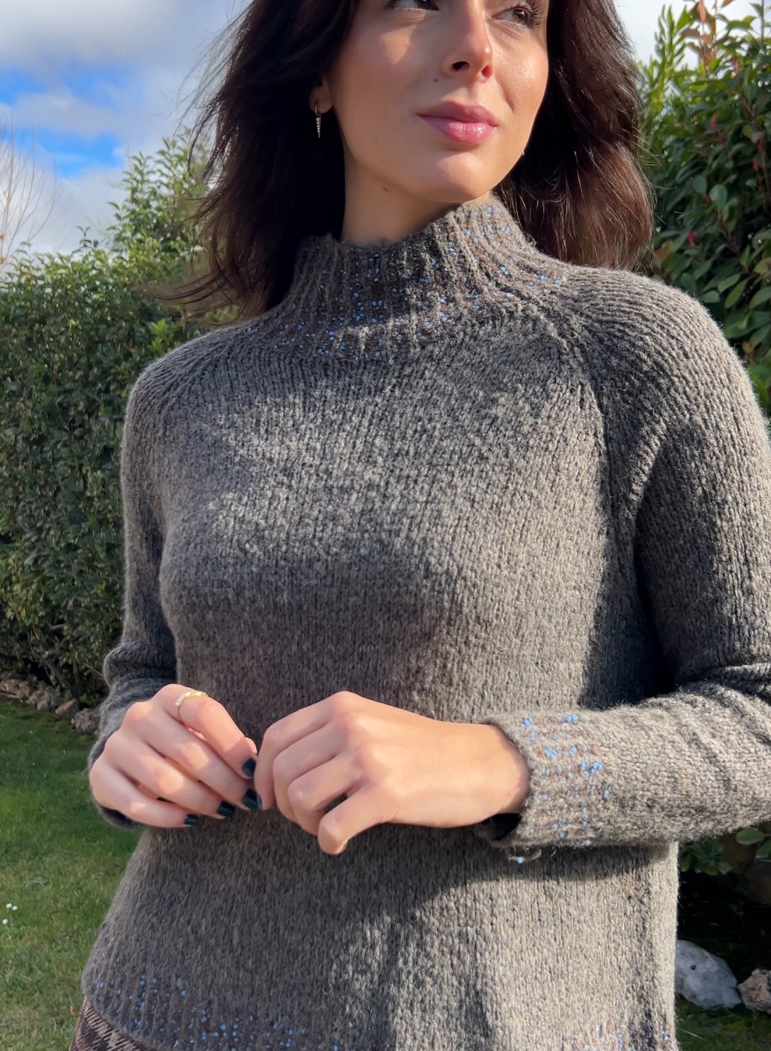 Maroon V-neck sweater