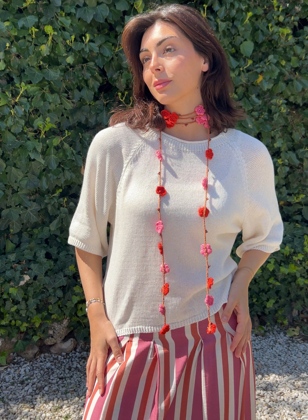 Collar flores ganchillo