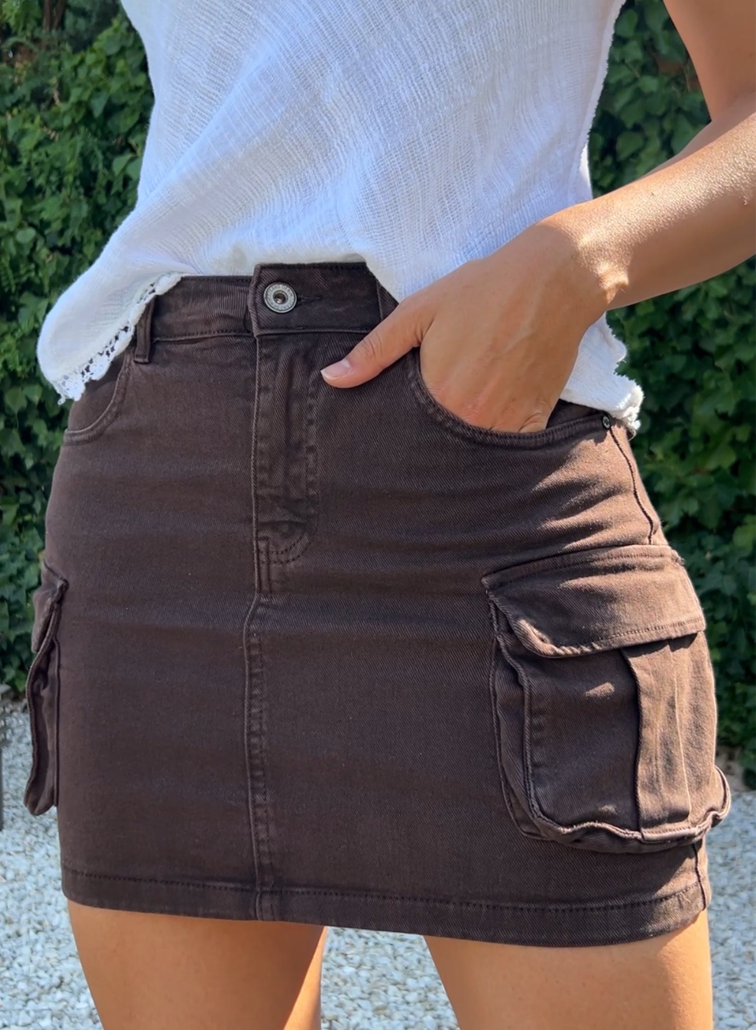 Falda cargo choco
