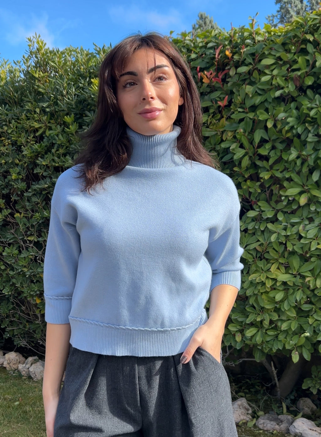 Maroon V-neck sweater