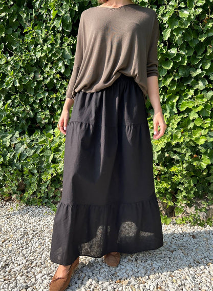 Falda larga negro