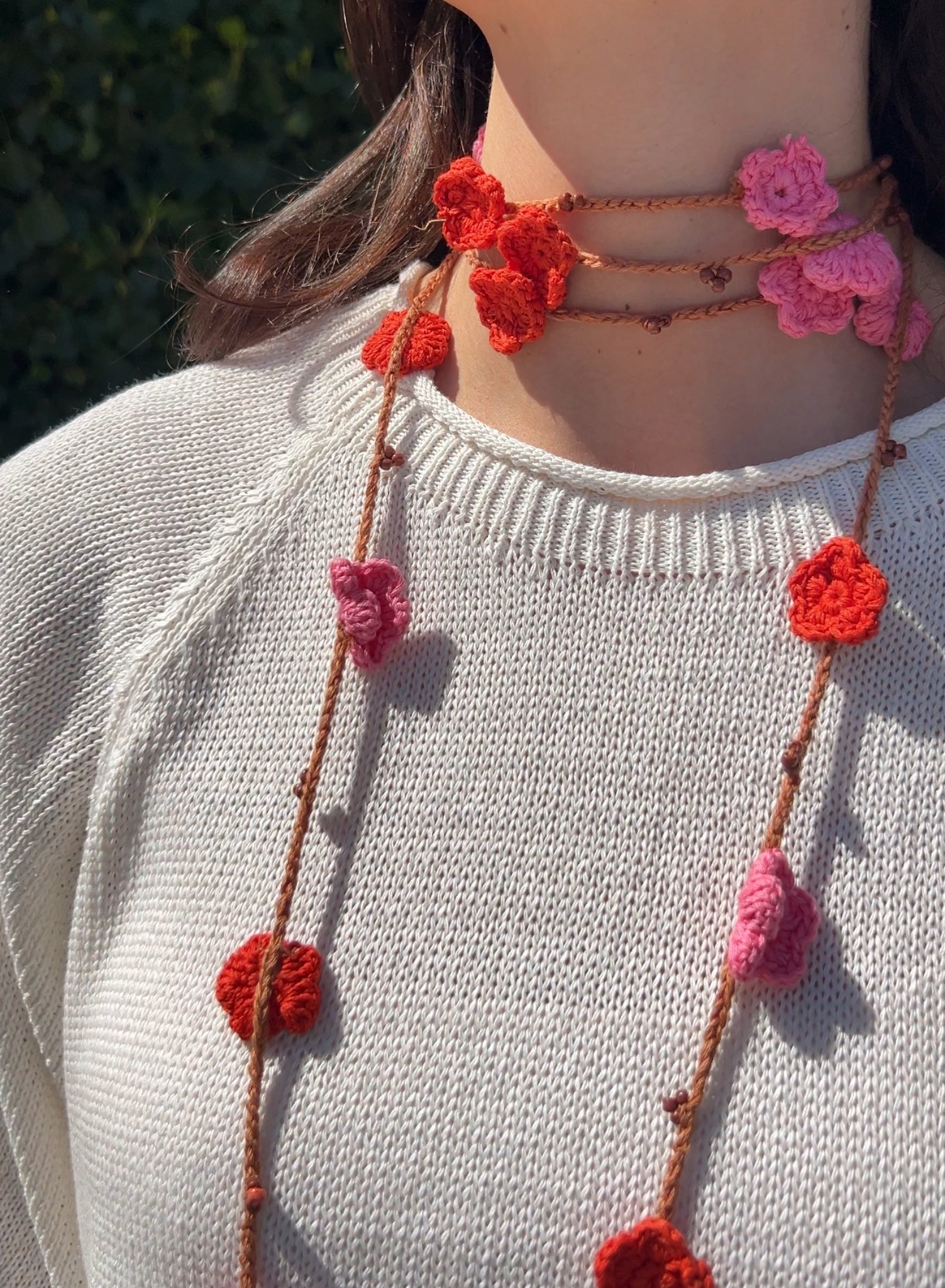 Collar flores ganchillo