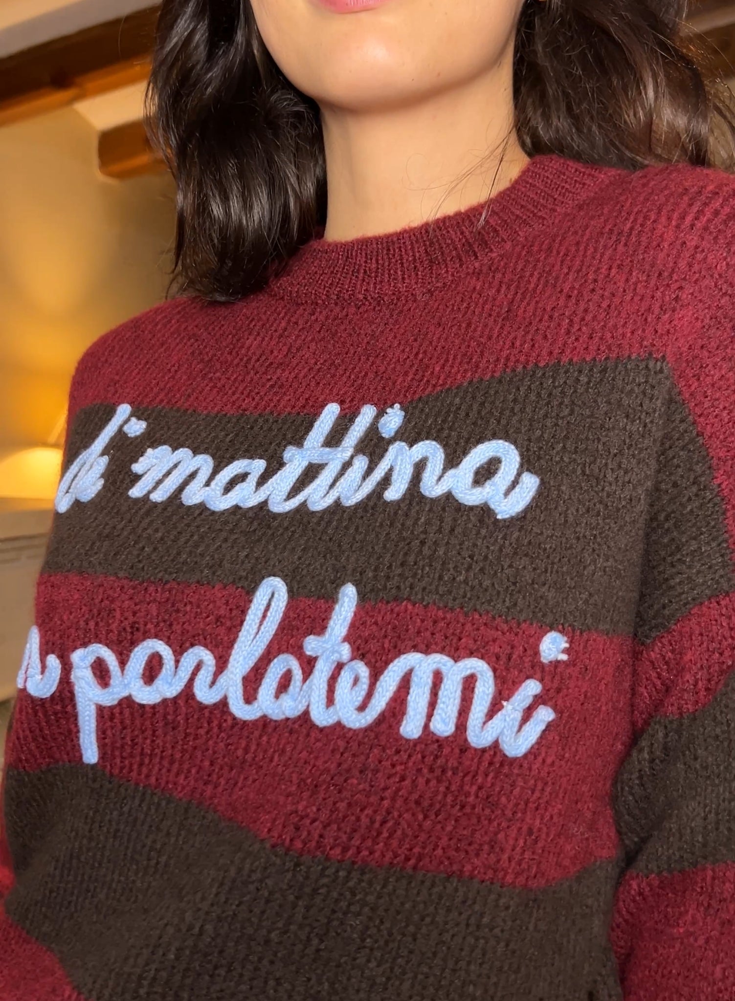 Maroon V-neck sweater