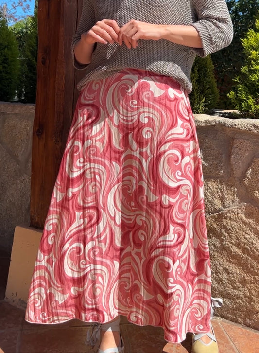 Pink printed skirt 