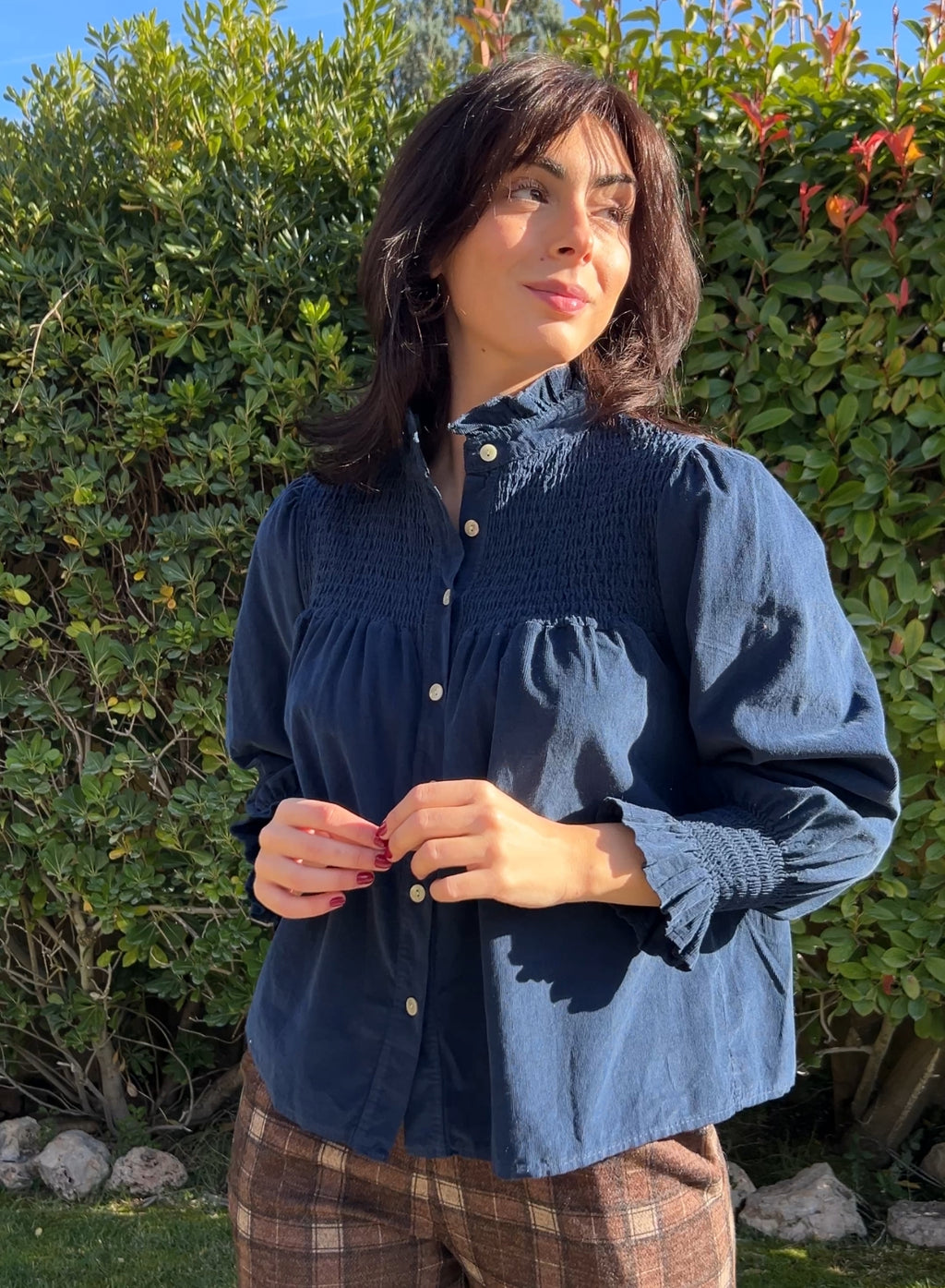 Camisa micropana azul