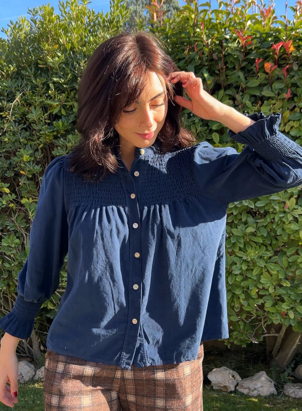 Camisa micropana azul