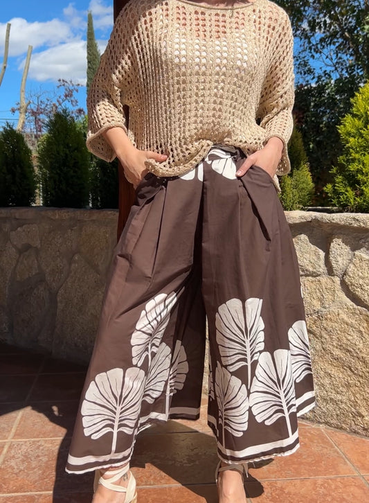 Chocolate printed palazzo