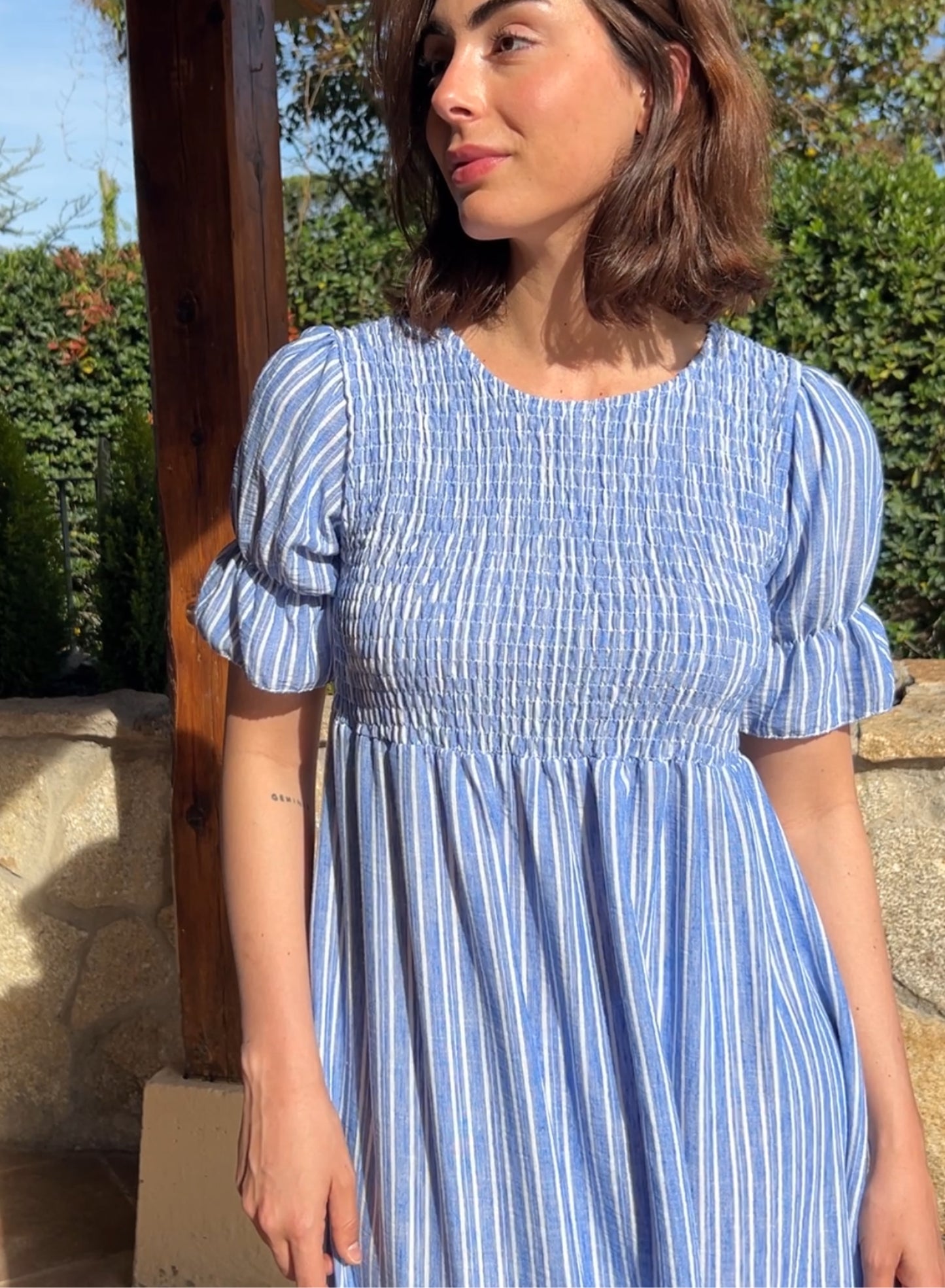 Blue striped dress