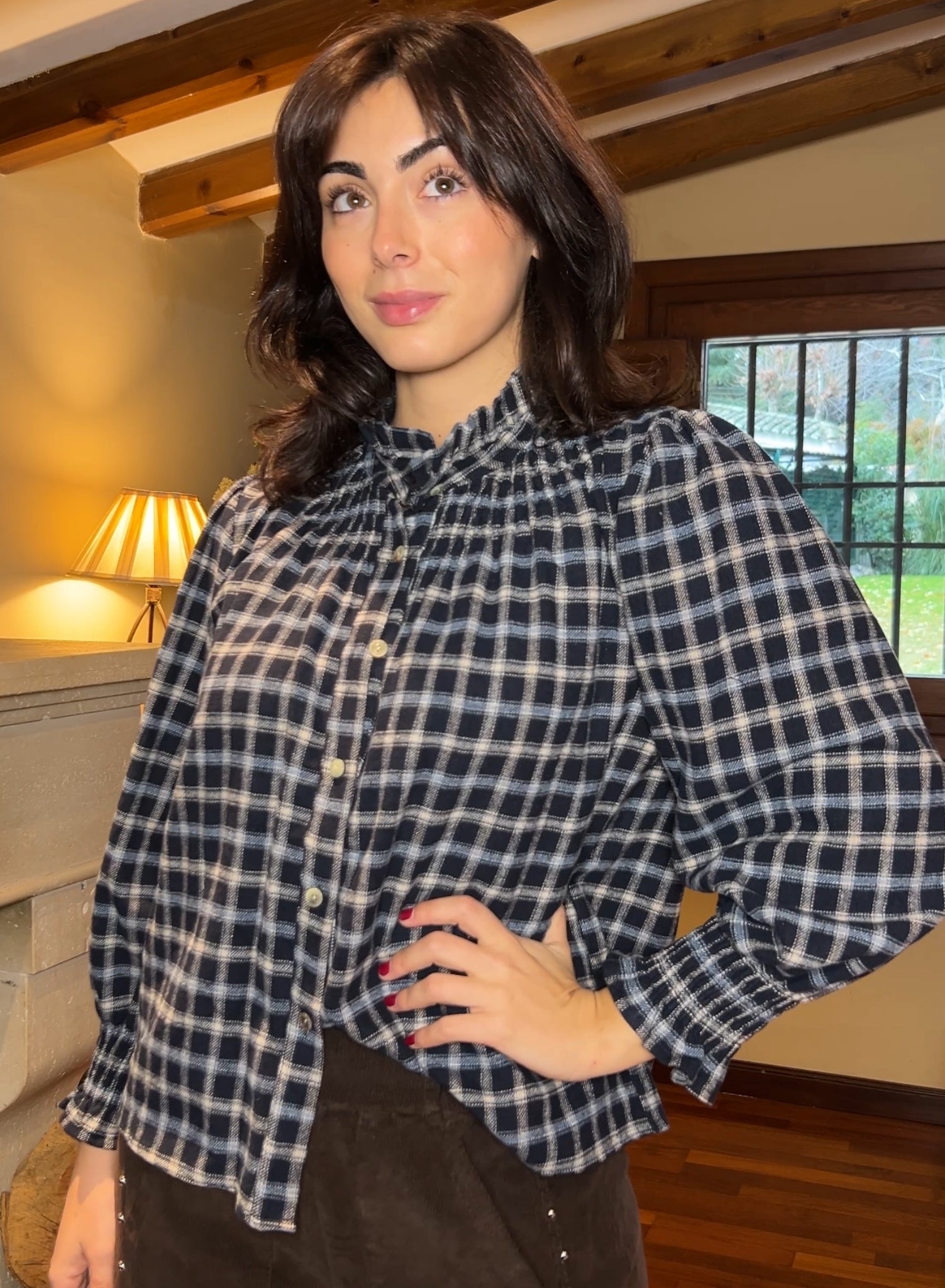 Maroon V-neck sweater