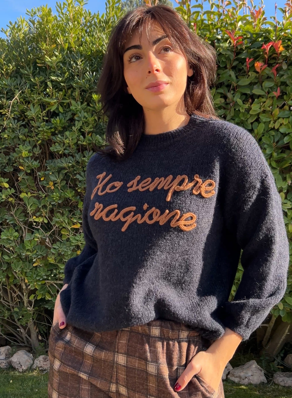 Maroon V-neck sweater