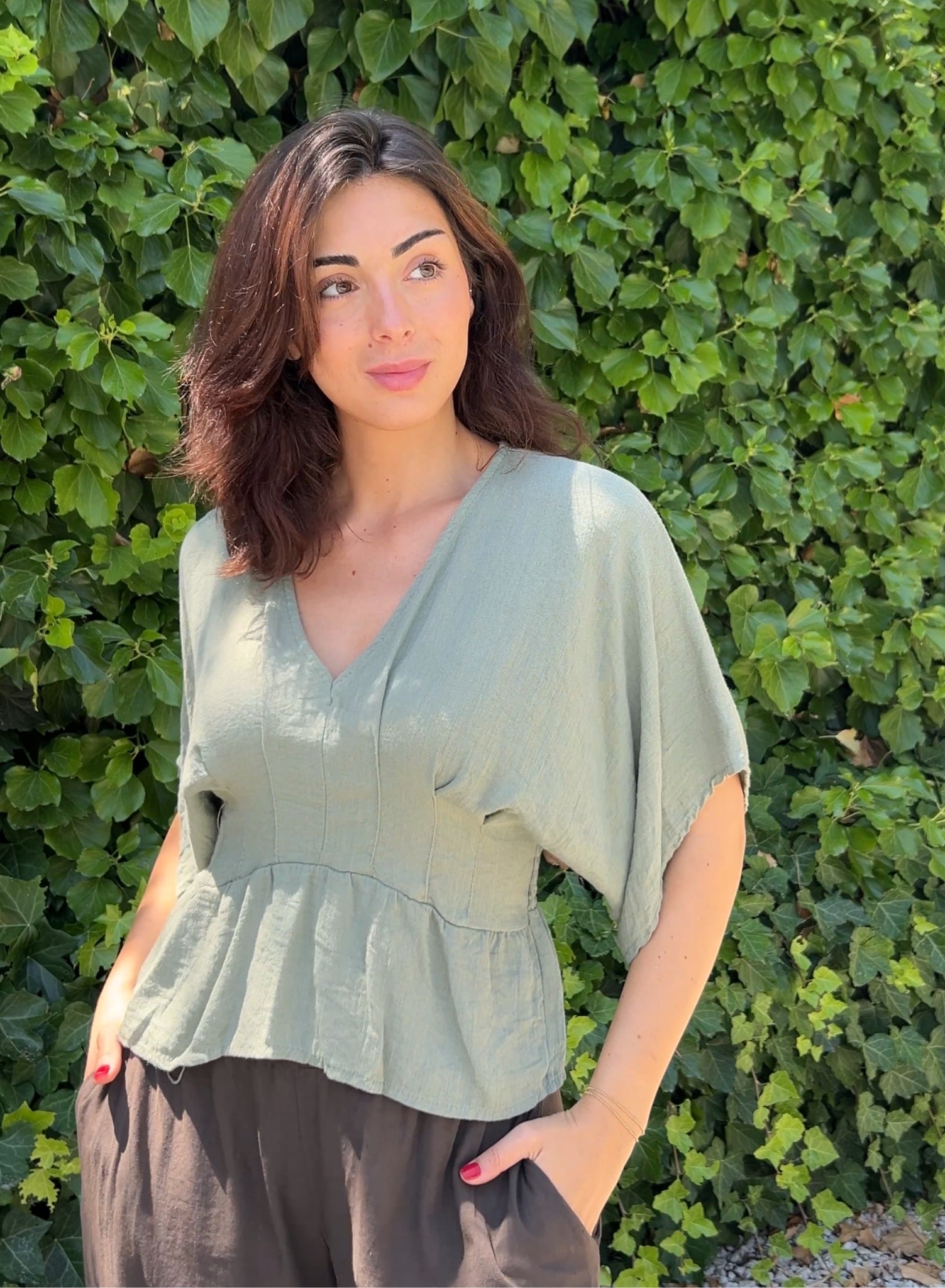 Blusa manga japonesa verde