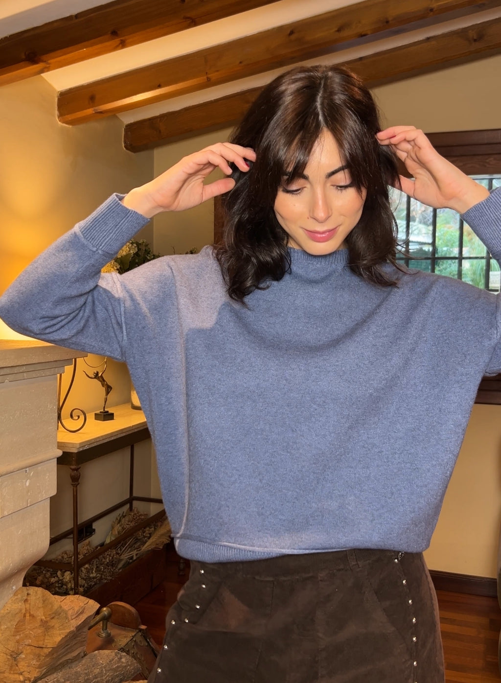 Maroon V-neck sweater