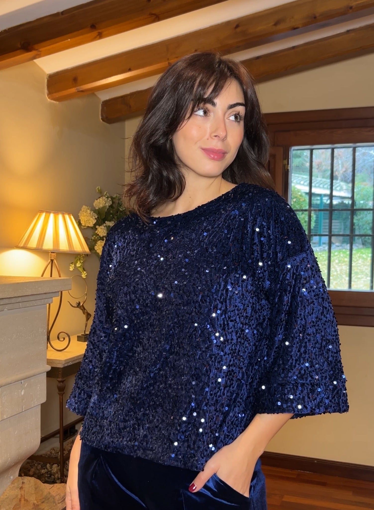 Cuerpo terciopelo azul