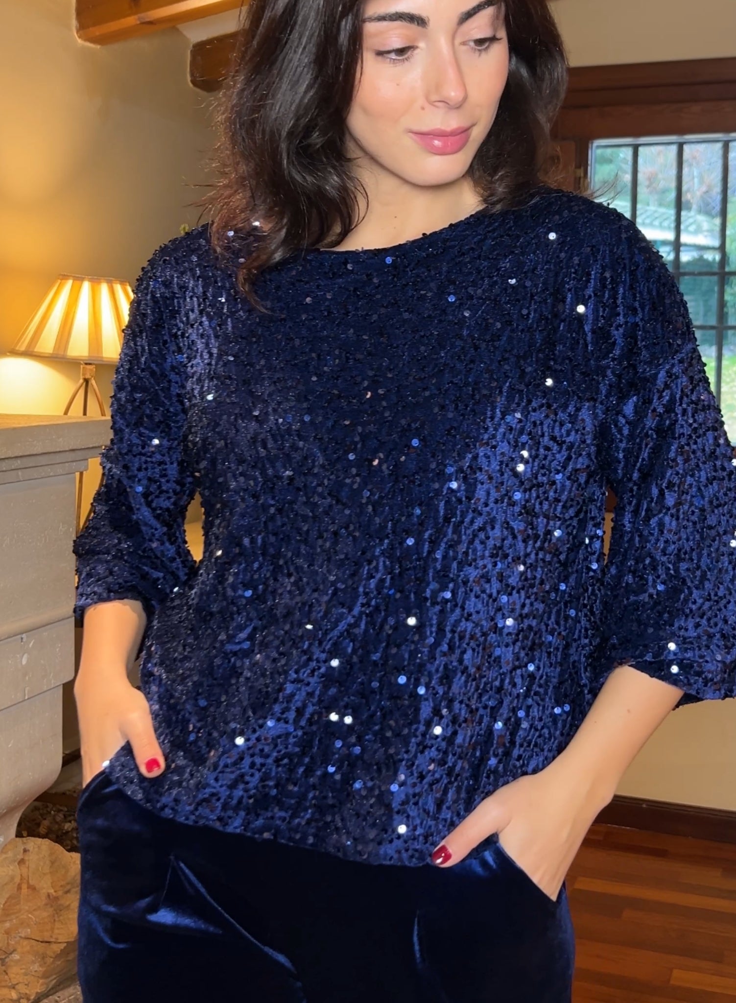 Cuerpo terciopelo azul