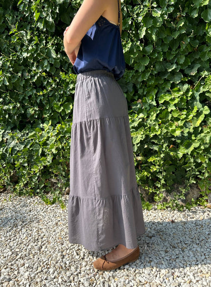 Falda larga gris