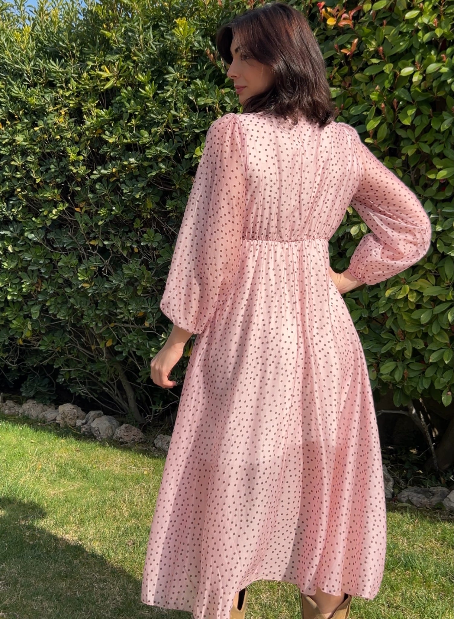 Vestido lunares rosa