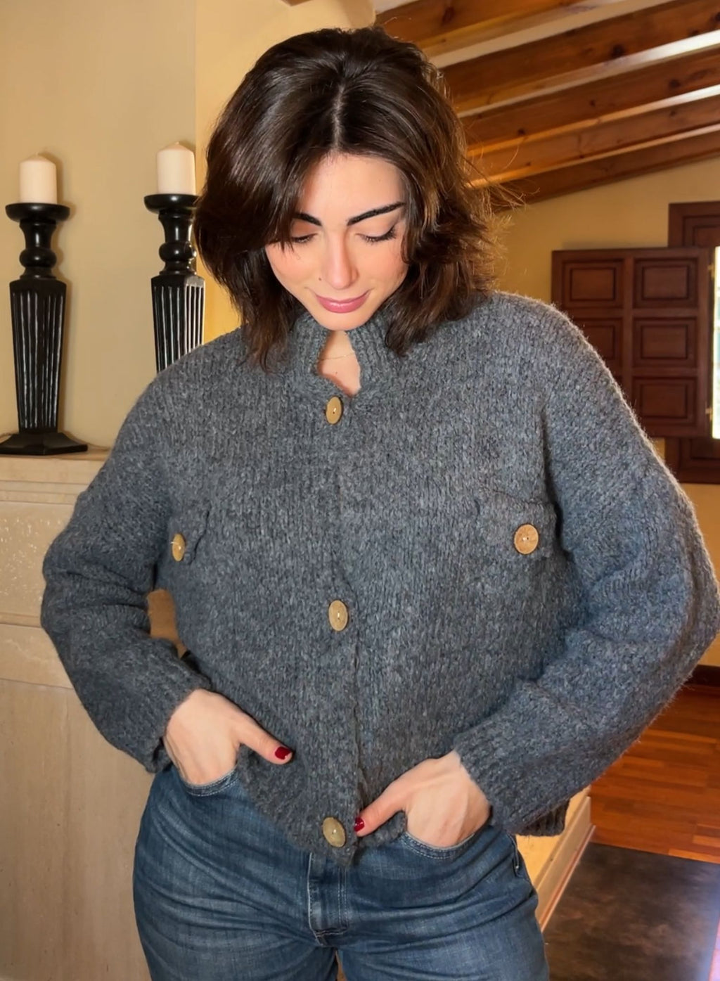 Chaqueta botones gris