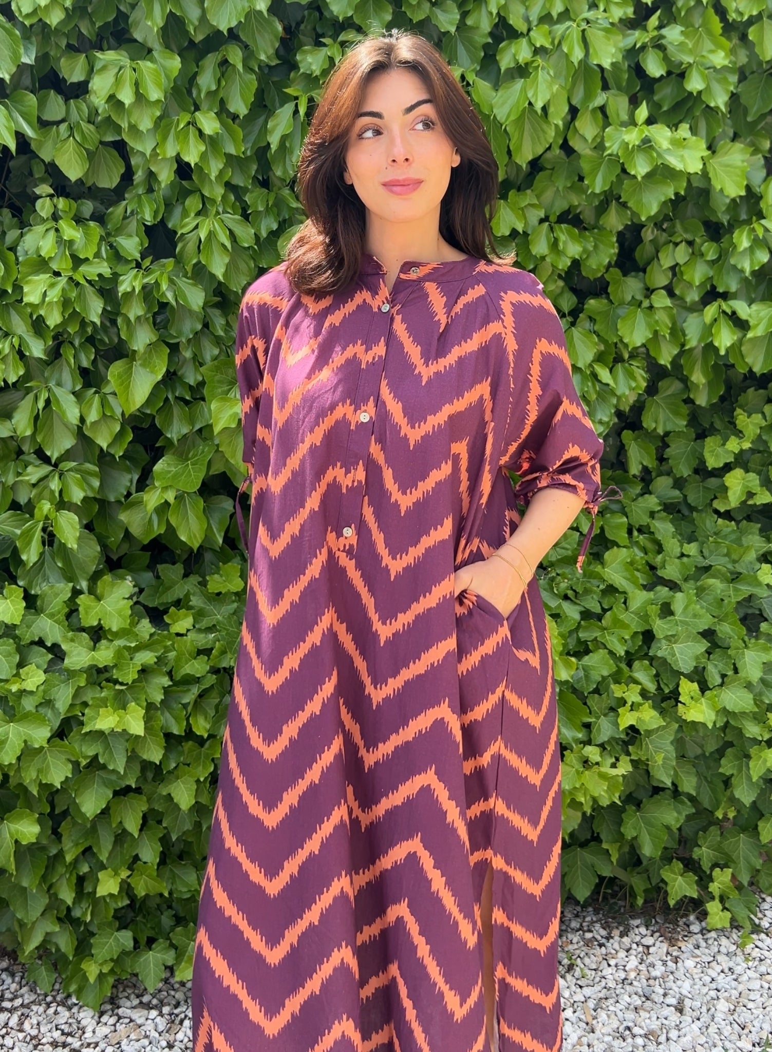 Vestido zig zag morado