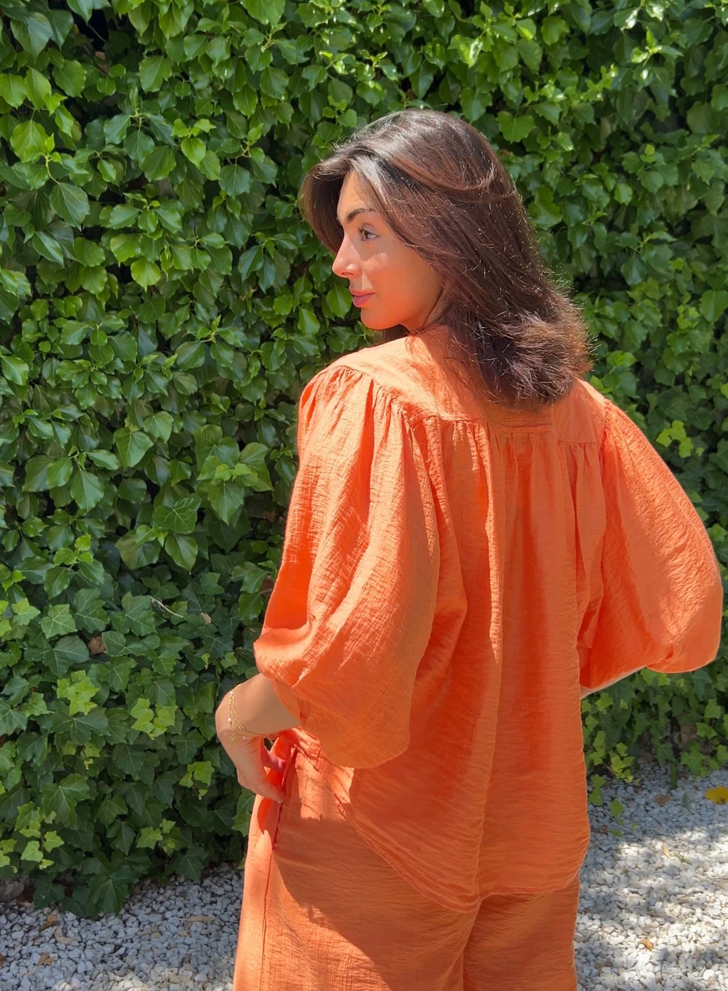 Blusa globo naranja