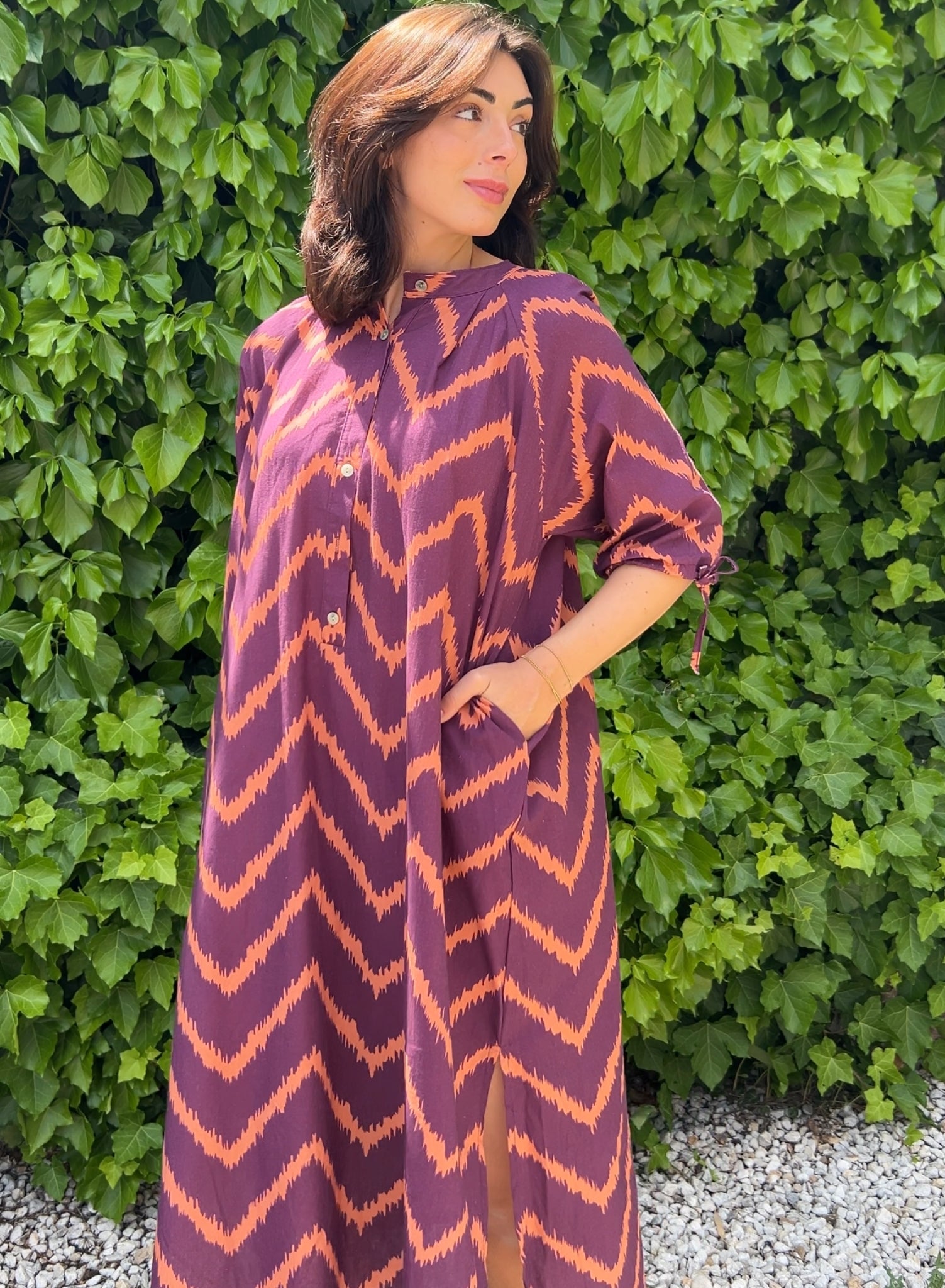 Vestido zig zag morado
