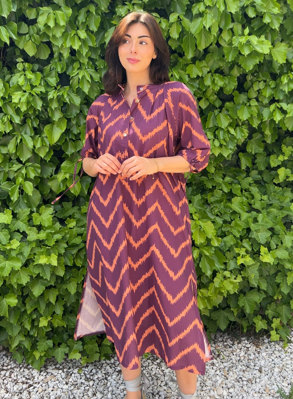 Vestido zig zag morado