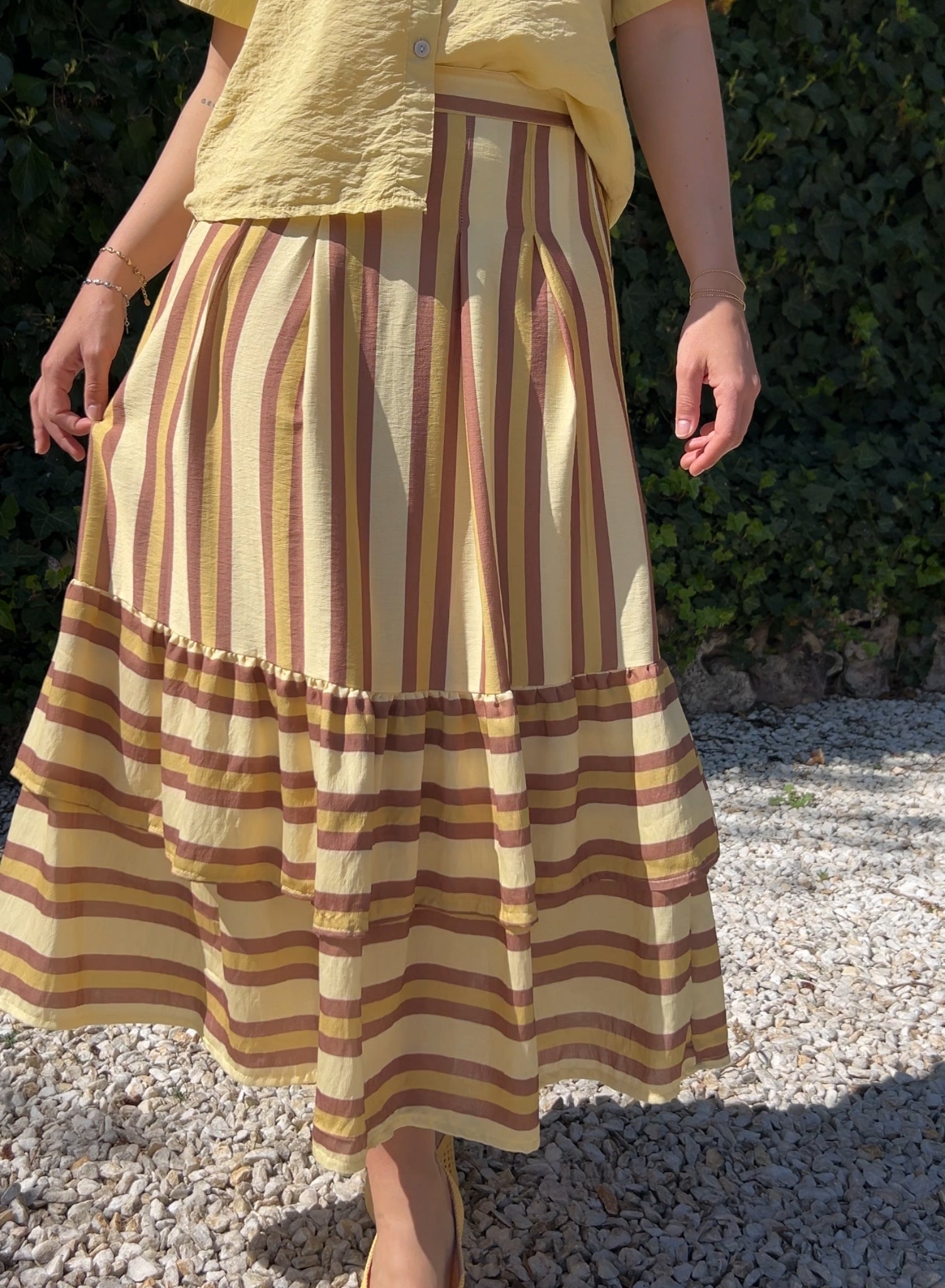 Falda rayas amarilla