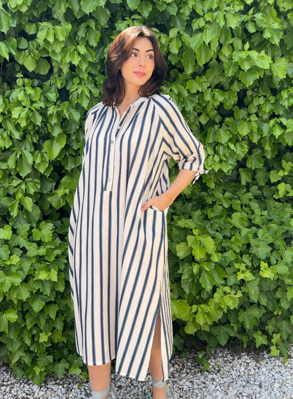 Vestido rayas blanco
