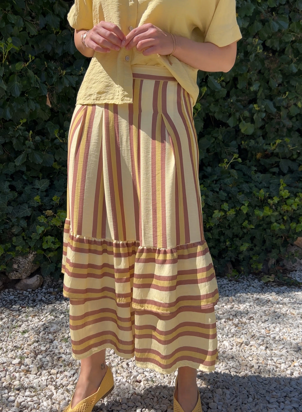 Falda rayas amarilla