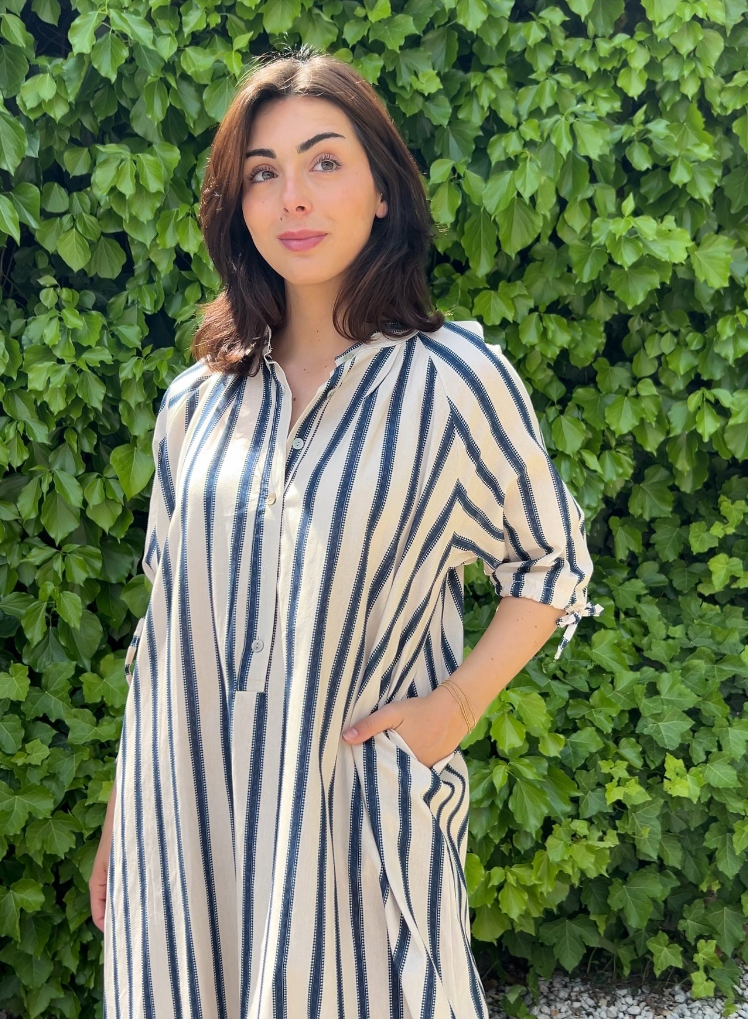 Vestido rayas blanco
