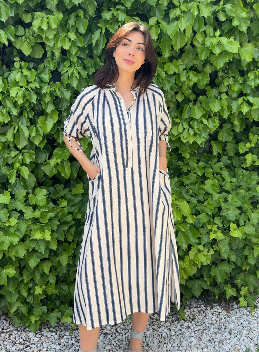 Vestido rayas blanco