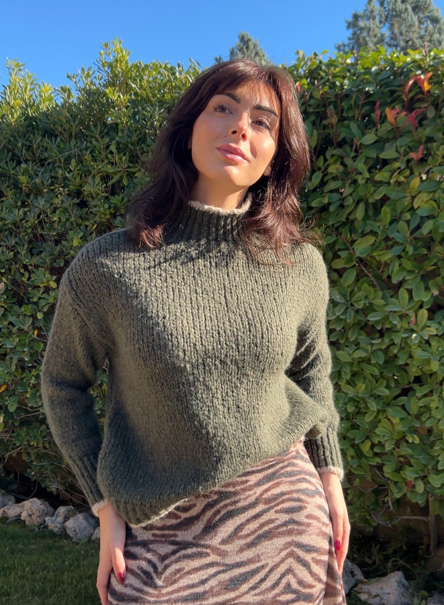 Maroon V-neck sweater