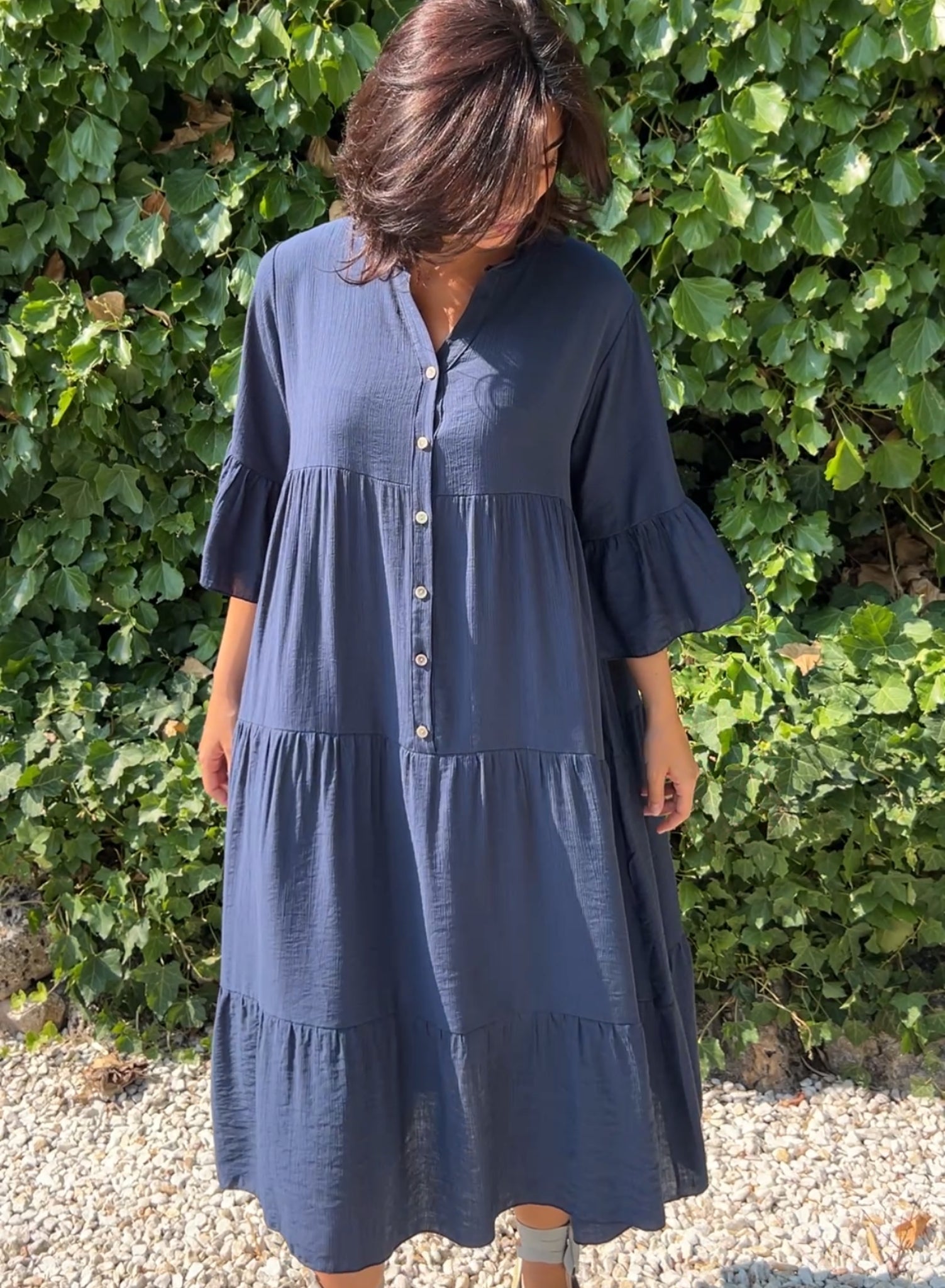 Vestido largo botones