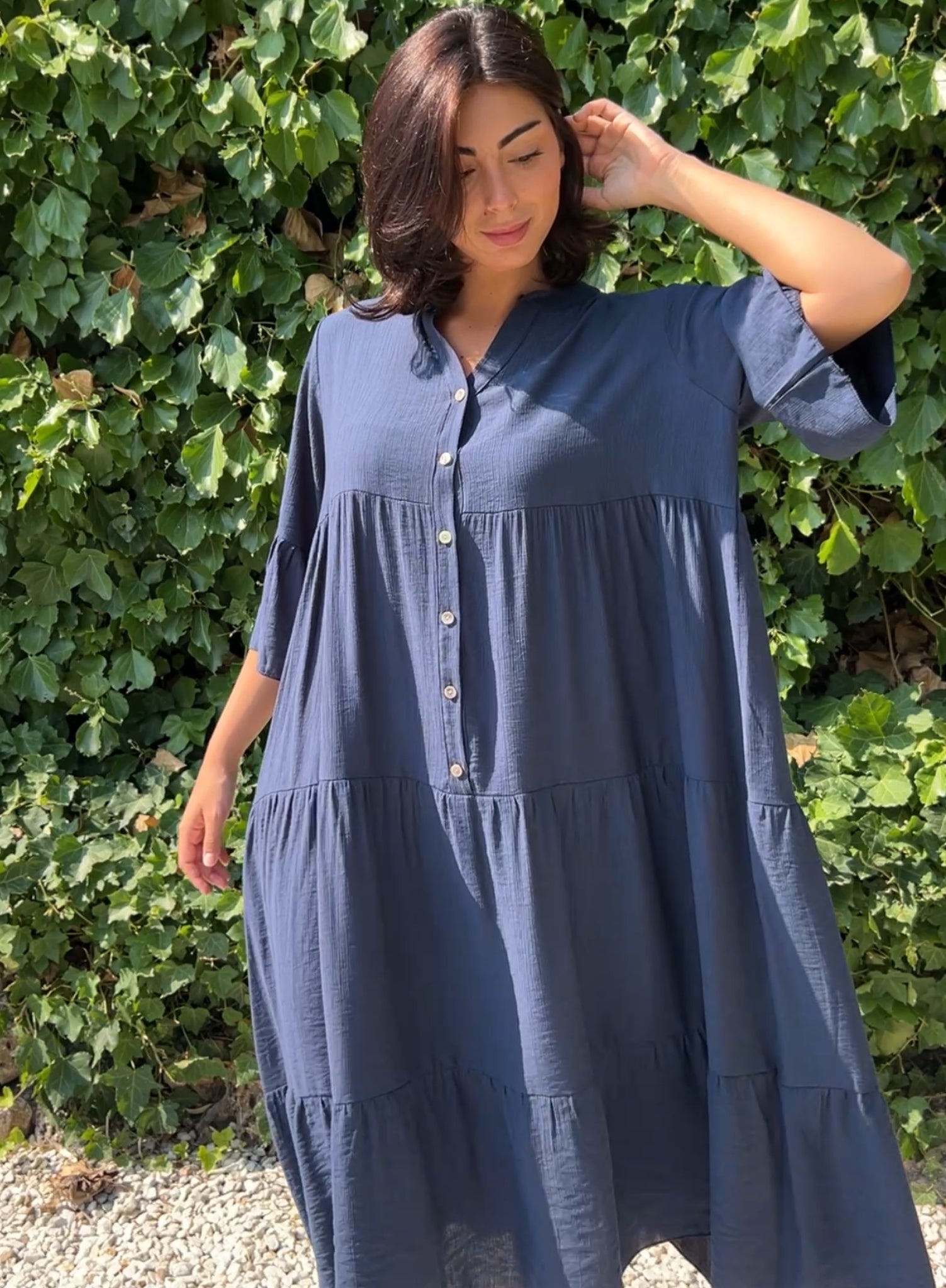 Vestido largo botones