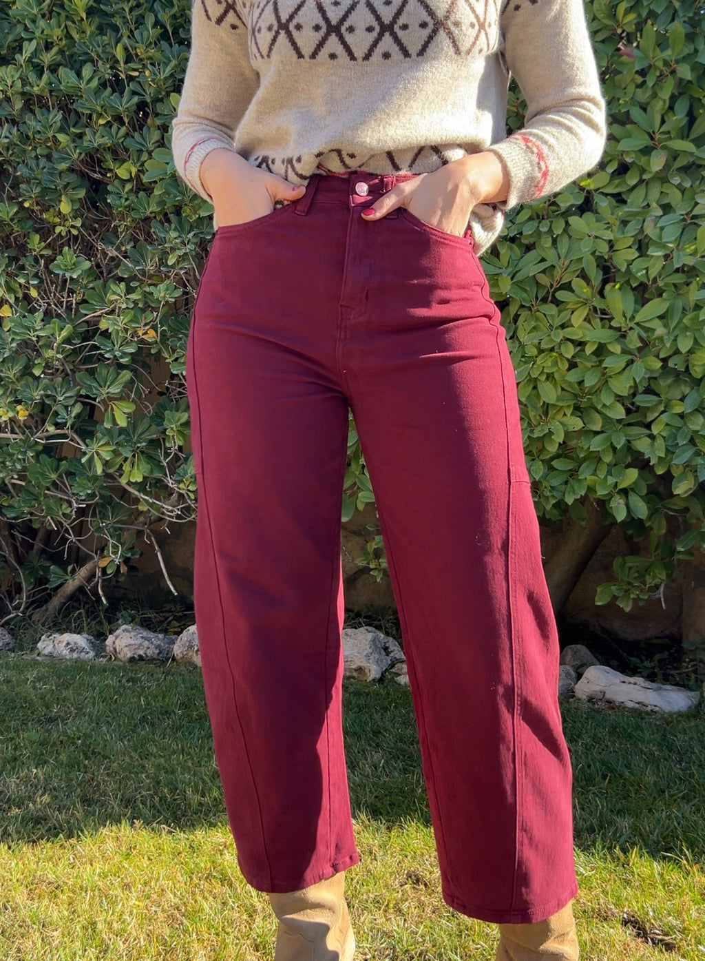 Vaquero globo granate