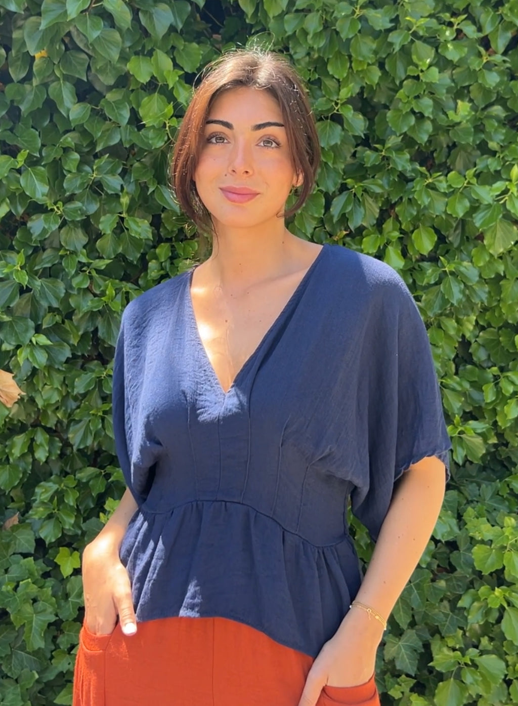 Blusa manga japonesa marino