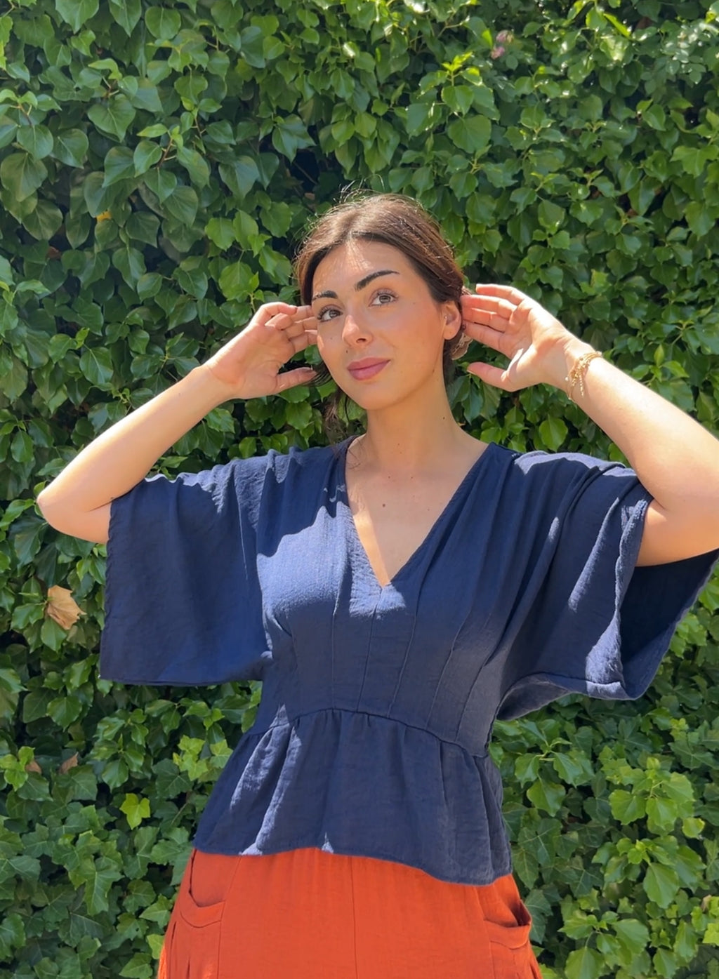 Blusa manga japonesa marino