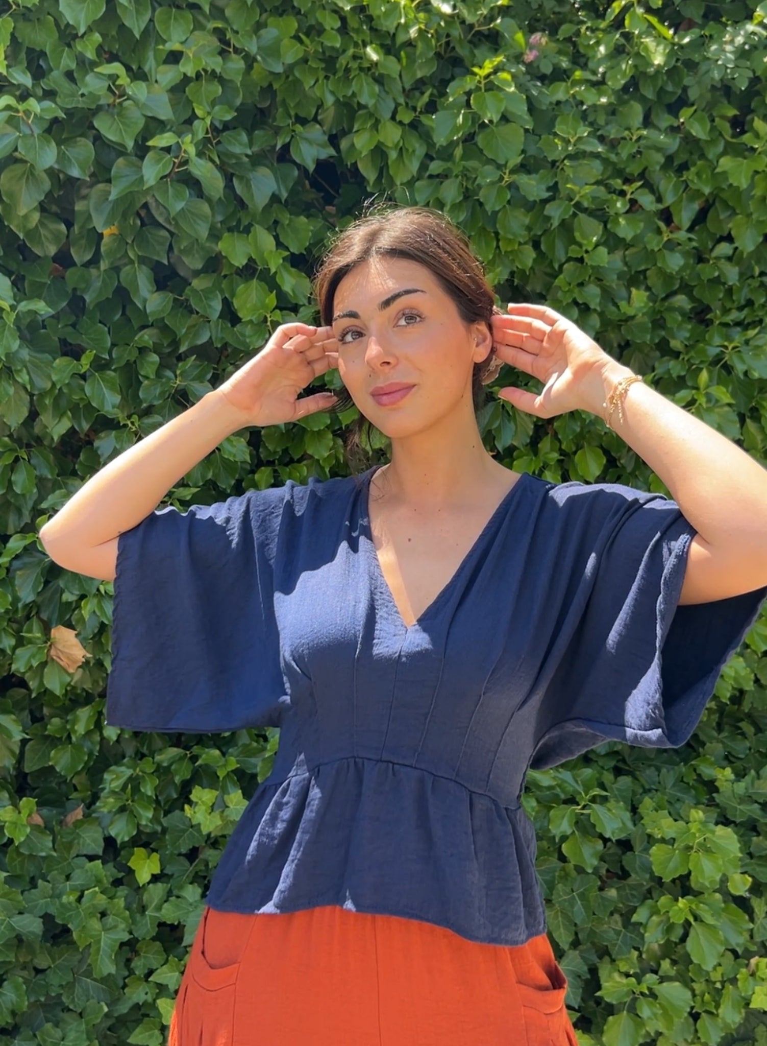 Blusa manga japonesa marino