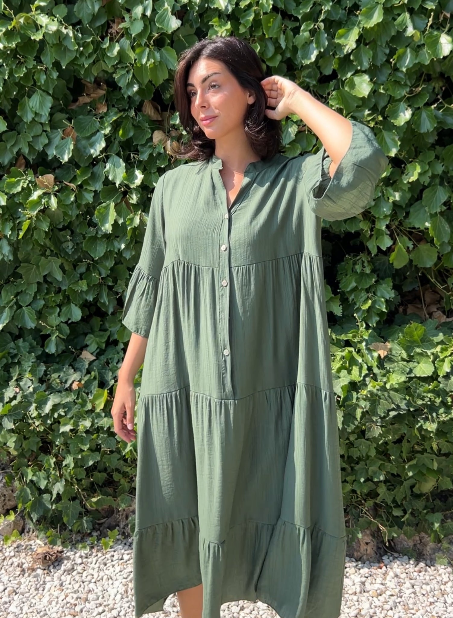 Vestido largo botones