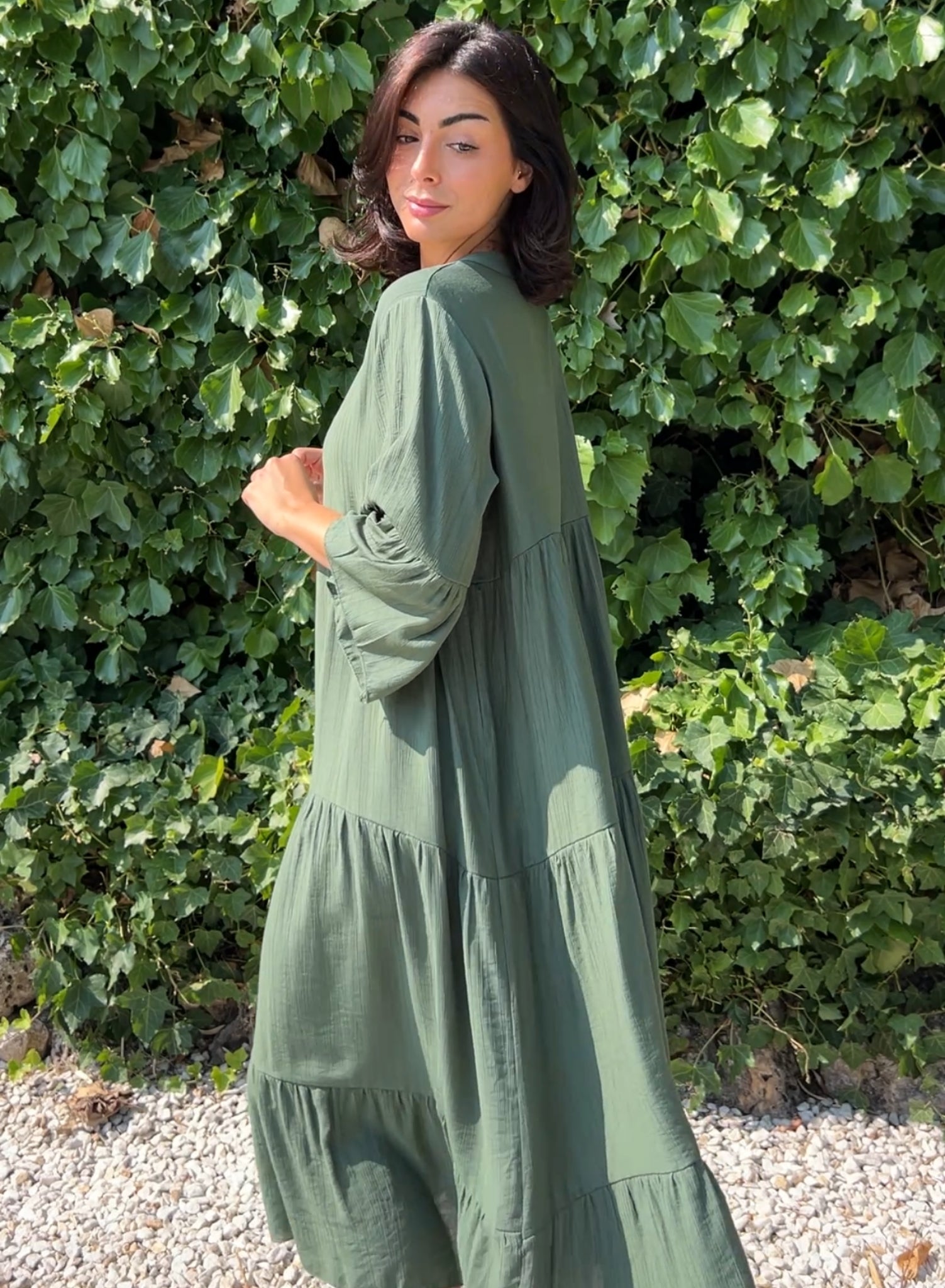 Vestido largo botones
