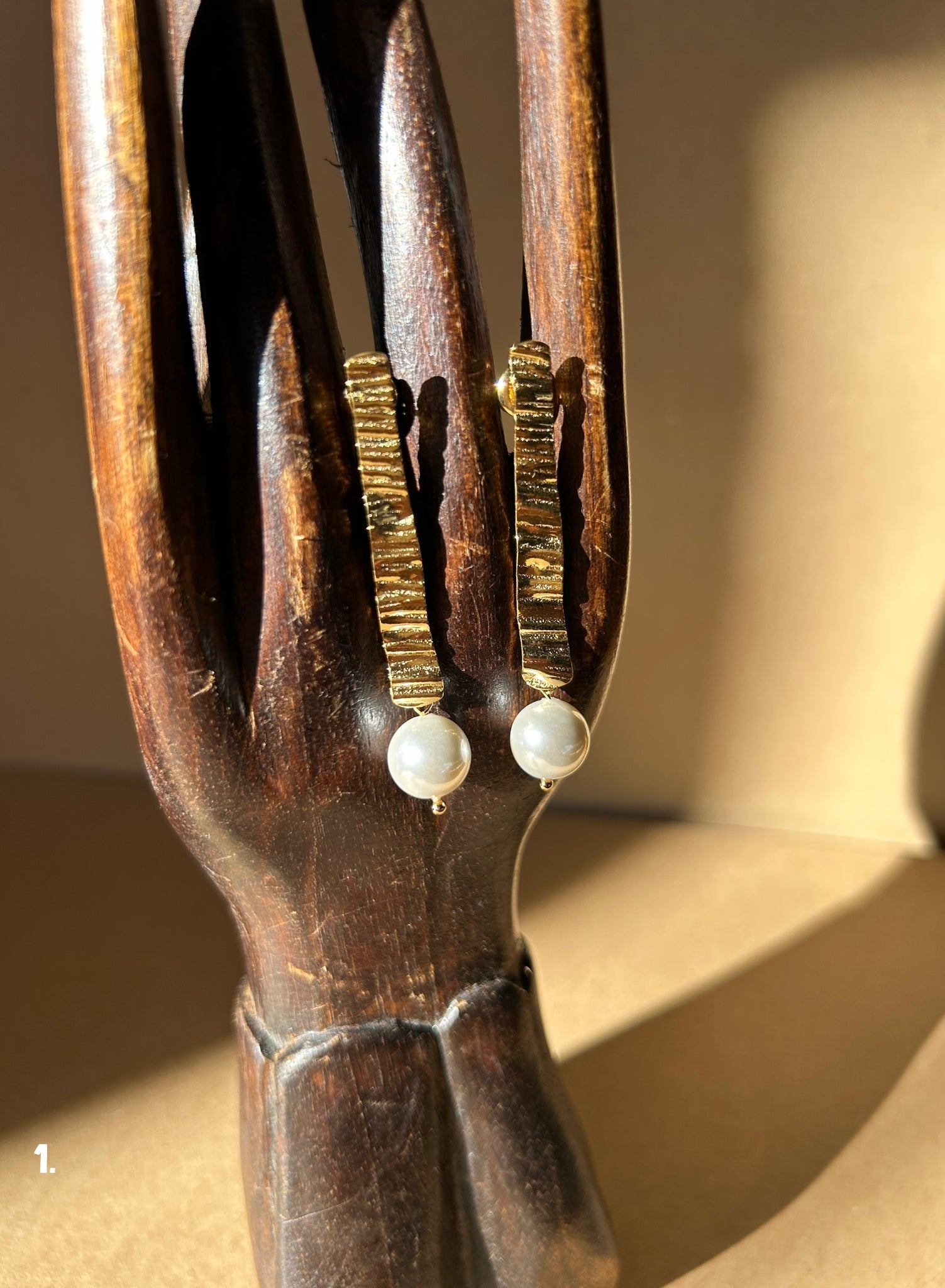 Pendiente largo perla