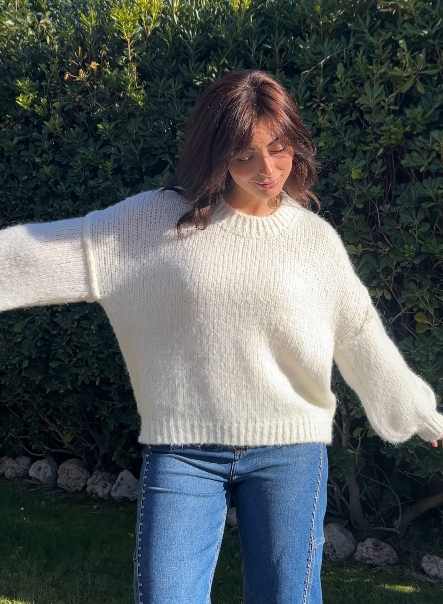 Maroon V-neck sweater