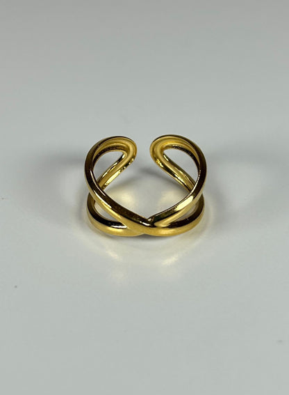 Golden cross ring