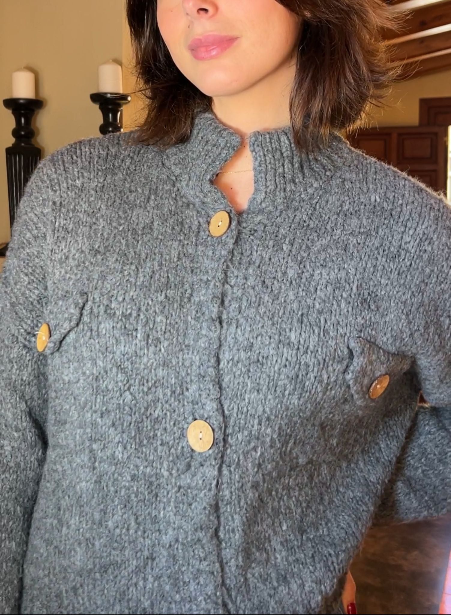 Chaqueta botones gris