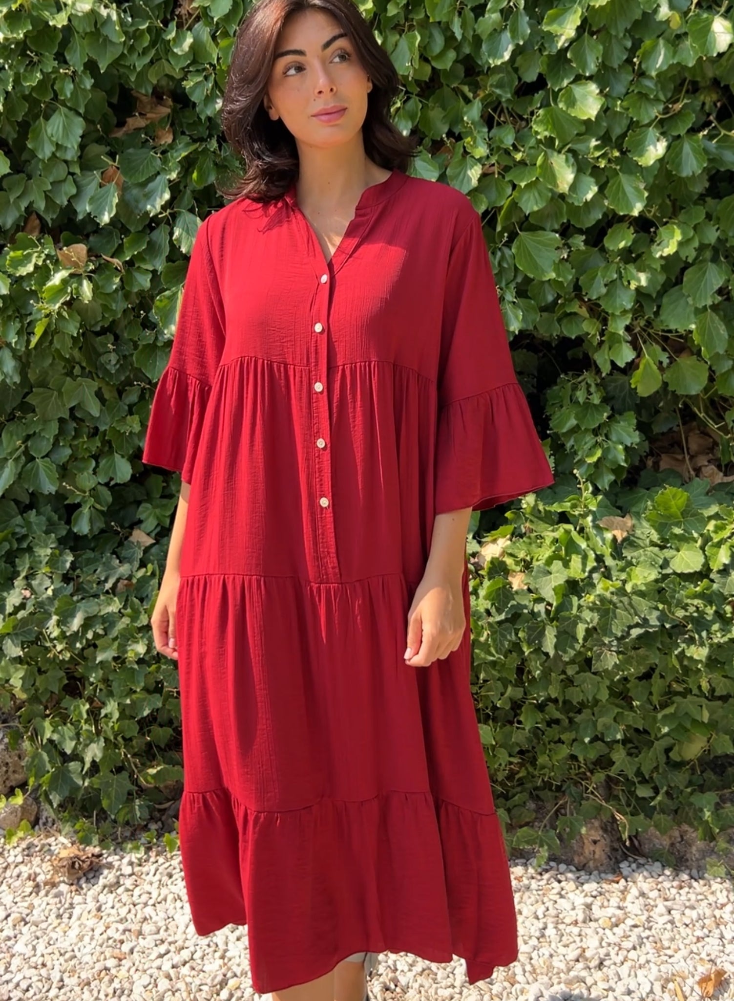 Vestido largo botones