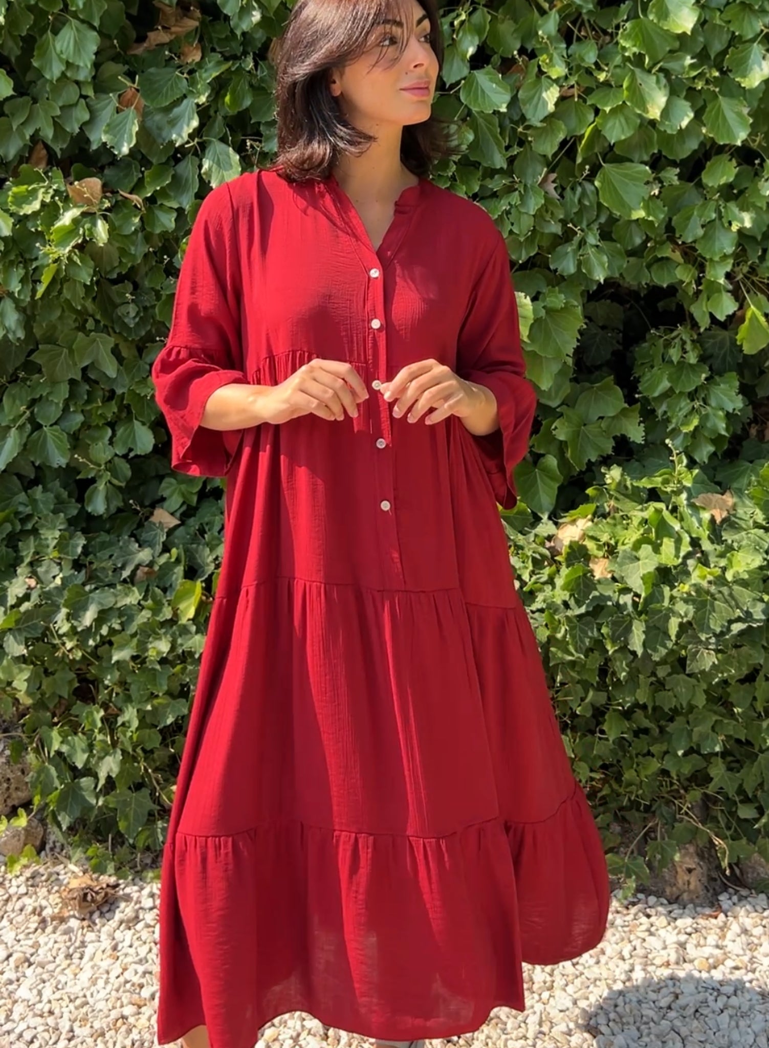 Vestido largo botones