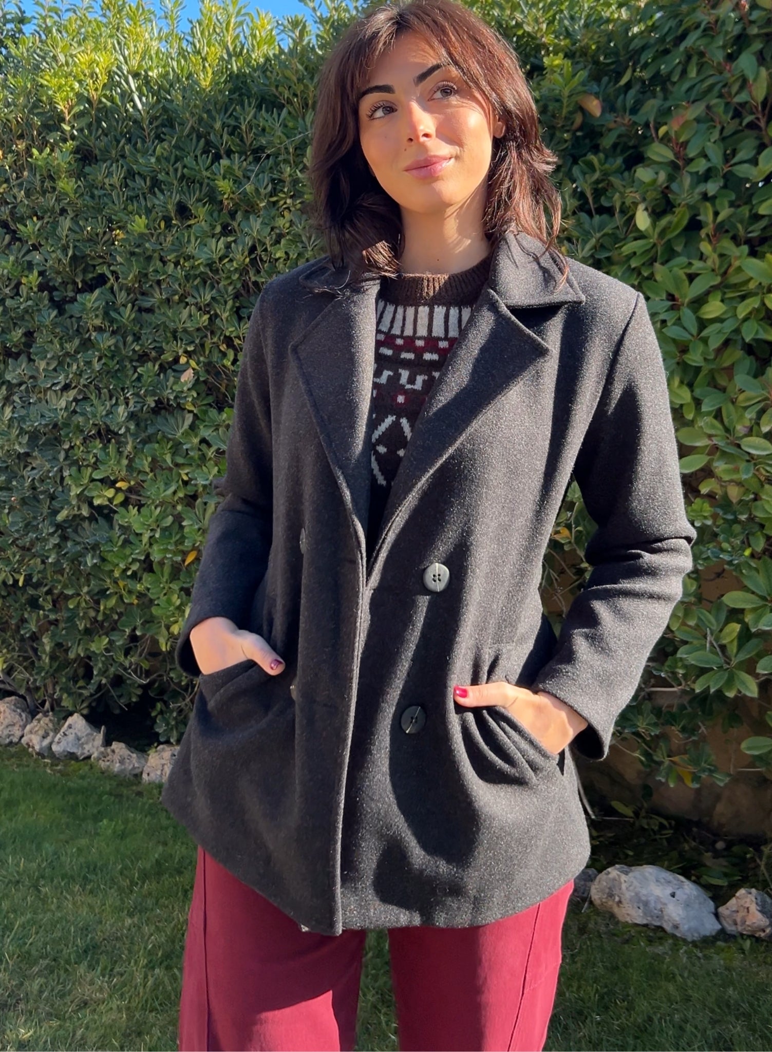 Abrigo paño negro