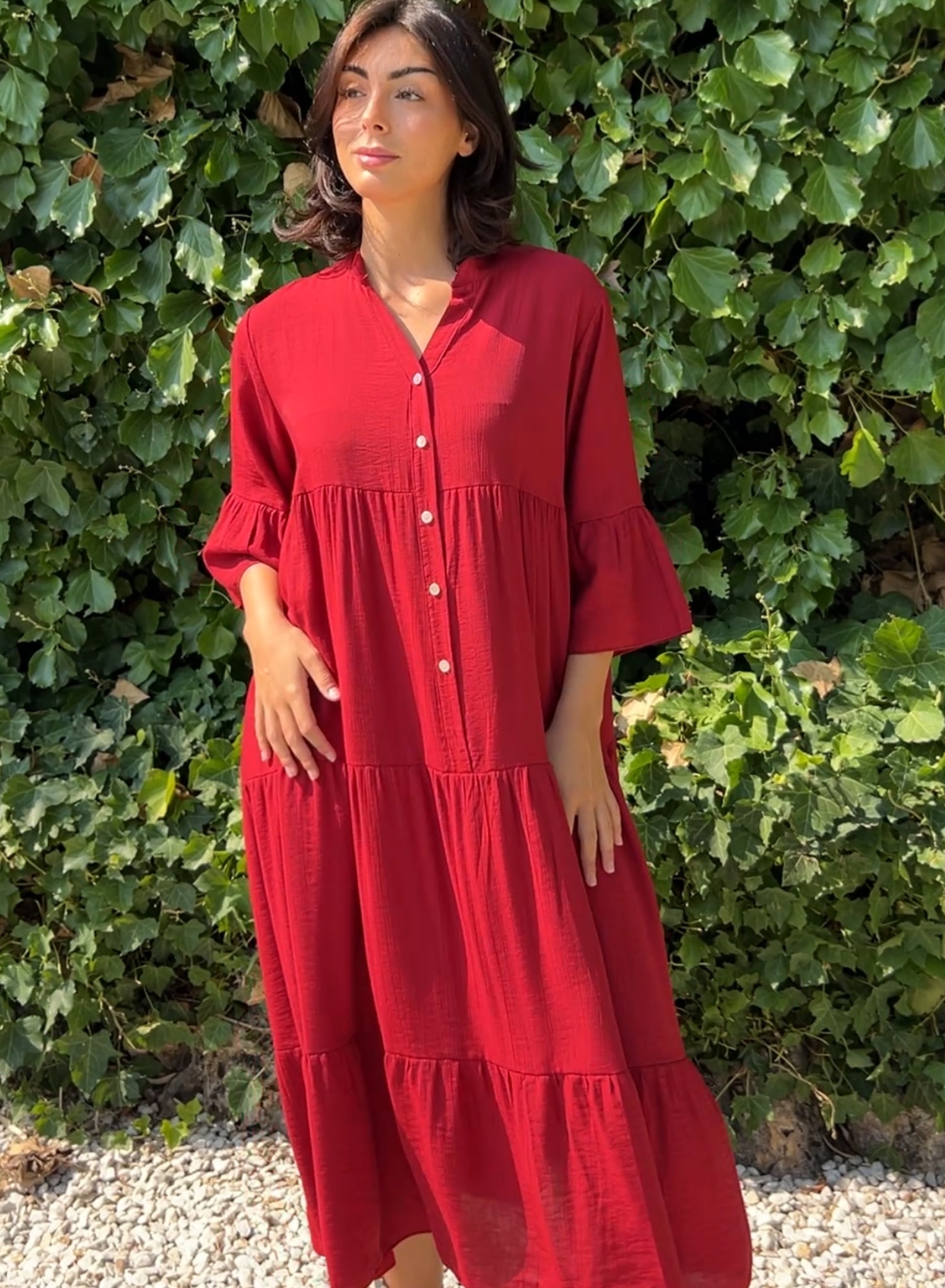 Vestido largo botones