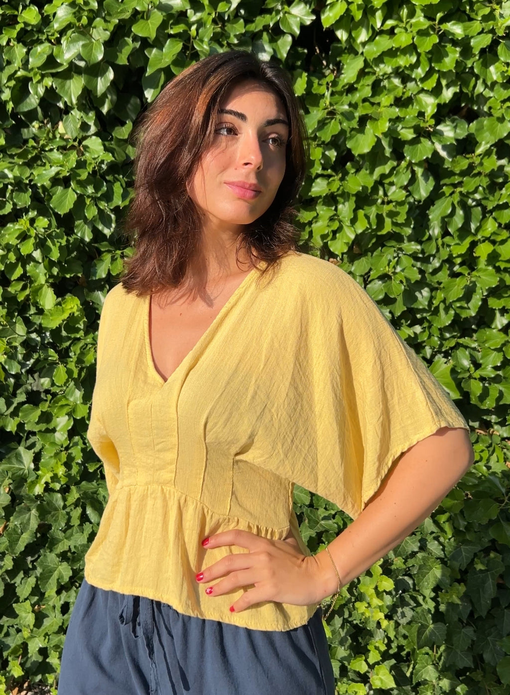 Blusa manga japonesa amarillo