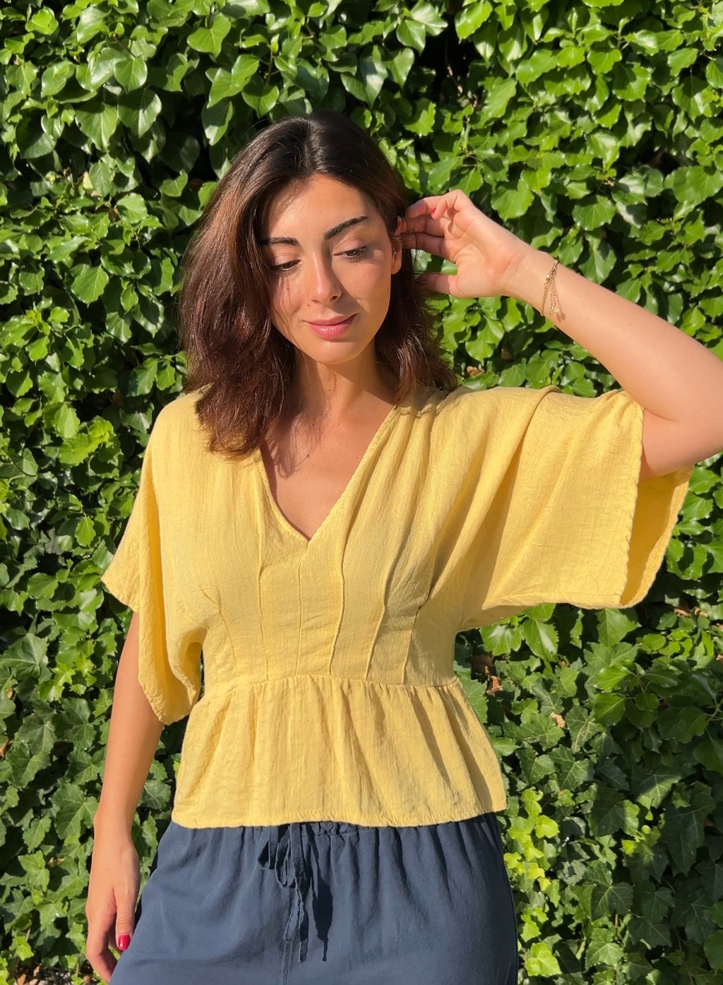 Blusa manga japonesa amarillo